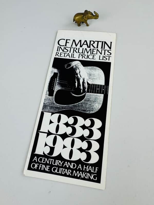 Martin Instruments Retail Price List – “1833–1983” Edition 1982 image 1