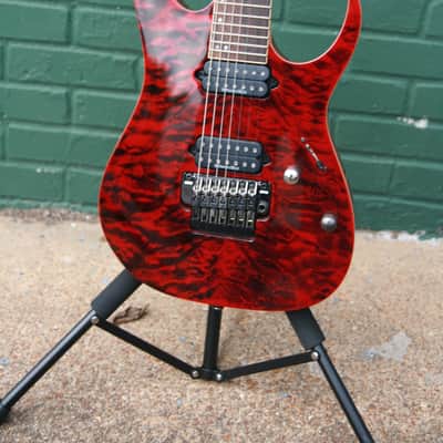 Ibanez Premium RG9 ( RG927 QM )7 String Transparent Red-Quilt Maple Top Ibanez Gig Bag RG7 image 7