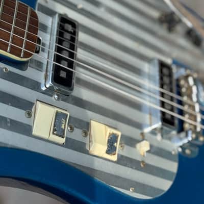 Silvertone/Teisco Shark Fin 759 1436 1 Electric Guitar 1960s - Blue image 14