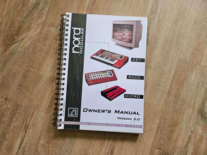 Clavia Nord Modular Version 3 User Manual + Software for the Synthesizer only. NO Instrument included. image 1