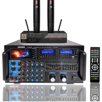 Singtronic 5000W Karaoke Amplifier Mixer + UHF Wireless Microphones image 1