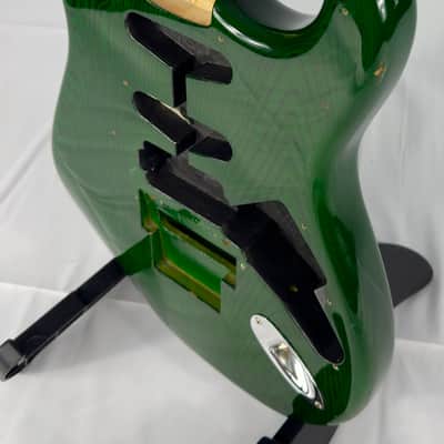 ESP Vintage Plus Strat Style Electric Guitar Body MIJ Japan 1990’s - Trans Green image 7