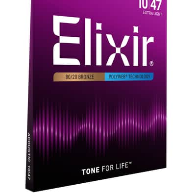 Elixir Polyweb Acoustic 80/20 Bronze Strings, Extra-Light 10-47 image 2