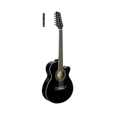Stagg SA40MJCFI/12-BK Mini-Jumbo Electro-Acoustic 12-String Concert Guitar w/Fishman Preamp image 1