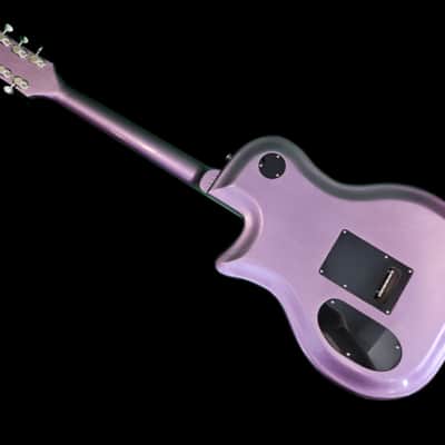 Alameda Guitars Beatnik Baron II Lilac / Metallic Purple / White binding #BB2308 w/Case image 4