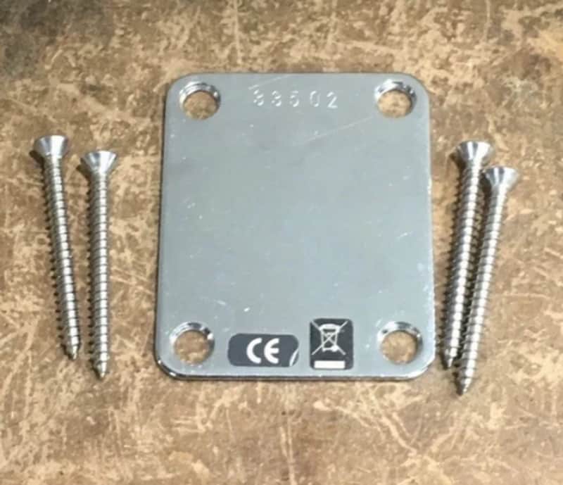 Vintage Fender Neck Plate w/ Custom Engraved 1959 Reissue Serial Light NOS Chrome Aged image 1