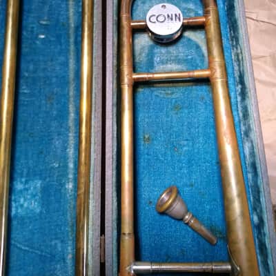 Conn Director Trombone, USA, Brass, Old but Good Condition, with case & mouthpiece image 6