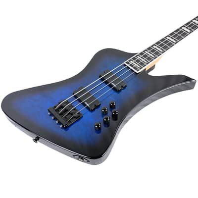 Jackson JS Kelly Bird JS3Q Bass Guitar Transparent Blue Burst (Used) image 5