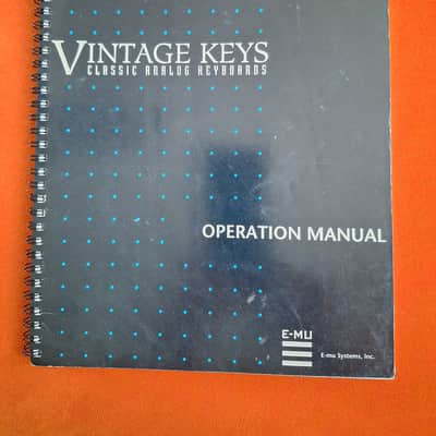E-MU Systems Vintage Keys Operation Manual