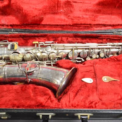 1953 Elkhart "The Buescher" Vintage Alto Sax -Silver Plate image 9