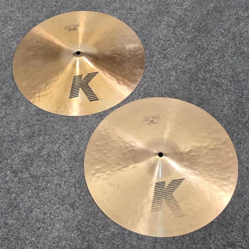 Used Zildjian K Light Hi Hat Cymbals 15" - Good image 1