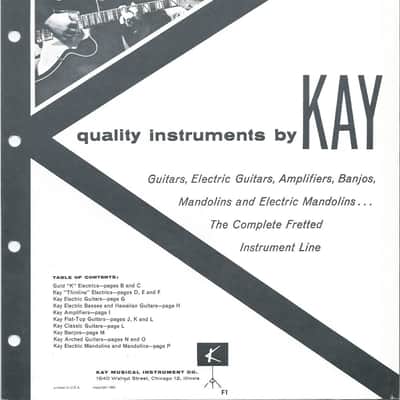 Vintage 1960 Kay Guitar Catalog Brochure Full Line image 1