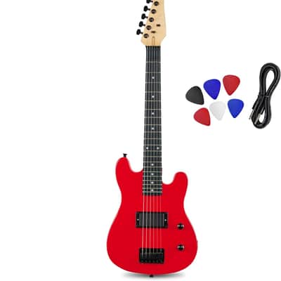 Electric Guitar Kit for Beginner, Intermediate & Pro Players with Guitar, Amp Cable, 6 Picks | Solid Wood Body, Volume/Tone Controls, 5-Way Pickup - Red image 1