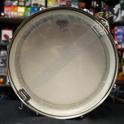 1970s Ludwig USA Acrolite 5x14" Aluminum Snare Drum w/ Blue & Olive Badge image 9