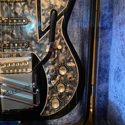 Burns Black Bison with Scroll Headstock, 3 Rez-O-Matik Pickups, Blue Shell Pickguard, Plek’d beautiful fingerboard, all Original! image 10