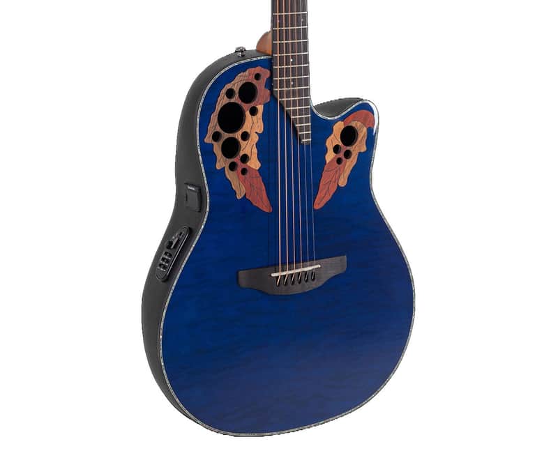 Ovation Celebrity Elite Plus CE44P-8TQ A/E - Blue Transparent Quilt - Open Box image 1