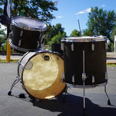 Sonor/German Phonic Series 3pc Pure Beechwood Jazz Shell Pack - Ebony Oil Finish | 60's/70's Vintage 13", 16", 20" image 3