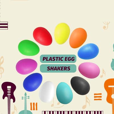 66 Pcs Plastic Egg Shakers Easter Egg Shaker Percussion Musical Maracas Eggs Plastic Easter Egg for Kids Toys Learning DIY Painting(11 Colors) image 3