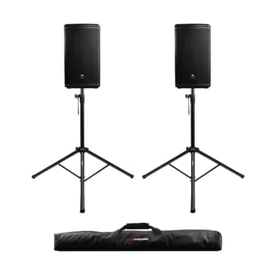 Gator Frameworks Standard Speaker Stand Set; Includes (2) Speaker Stands and Nylon Carry Bag (GFW-SPK-2000SET),Black image 7