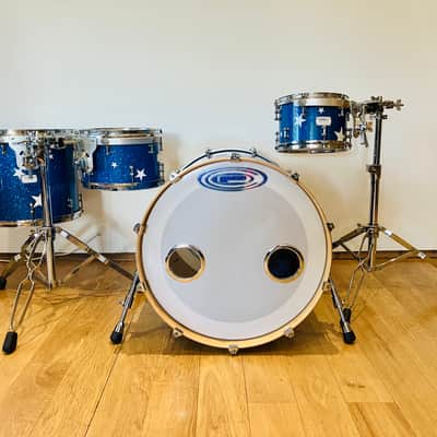 Custom Orange County Drums & Percussion (OCDP) USA Blue Sparkle Drum Kit image 9