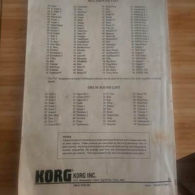 Korg M1R - Manual Korg M1R - Official and original - good condition image 2