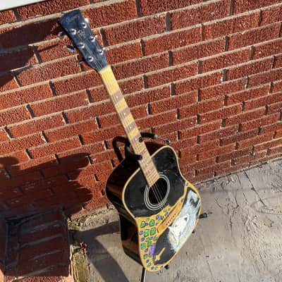 Custom Hand Painted Ibanez Deadnaught Guitar with Medieval Angus Dei Lamb of God design image 22