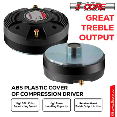 5 Core Compression Driver 135W RMS 8 Ohm Titanium Horn Throat Tweeter Speaker 18 TPI Threading - 2PCS image 3