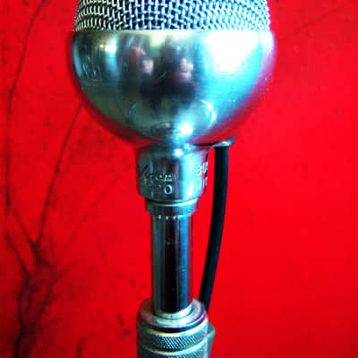 Vintage 1950's Electro Voice 920 crystal microphone polished chrome w short cable Hi Z harp mic Shure Turner Electro Voice image 5