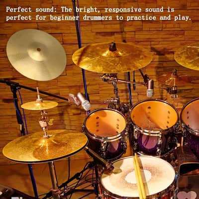 Golden Diameter 8 Inch Drum Cymbal Brass Alloy Crash Percussion Accessories For Drum Kit Suitable For Novices (Small) image 5