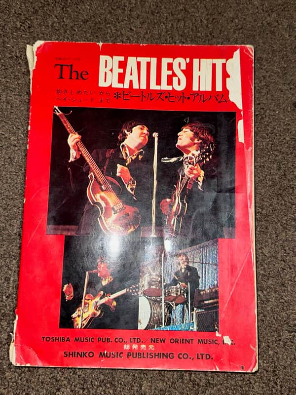 Used Vintage The Beatles Hits English & Japanese Addition Sheet Music Book Shinko Music Publishing image 1