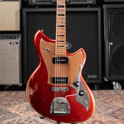 Novo Custom Shop Serus J Medium Distress Electric Guitar - Candy Apple Red with Gig Bag image 3