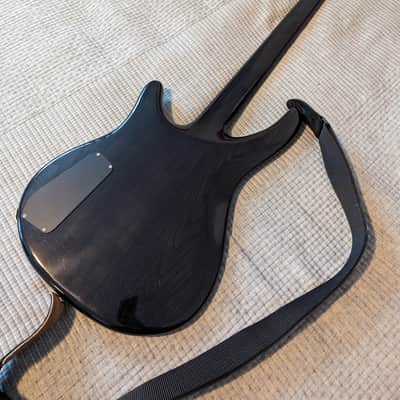 Samick One-piece bass guitar 1990s - Black Woodgrain, Brass Hardware image 4