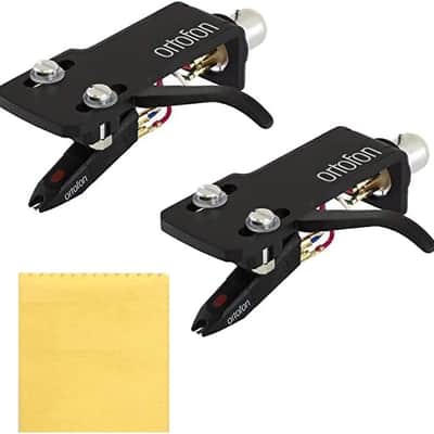 Ortofon OM Pro S Premounted DJ Cartridge on SH-4 Headshell 2-PACK Bundle with Liquid Audio Polishing Cloth image 1