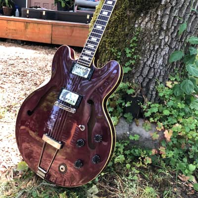 Matsumoku Laguna Set Neck design 1970's-80's - dark red image 18