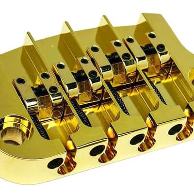 Hipshot SuperTone 3-Point Replacement Bridge for 4-String Gibson Bass - GOLD image 2