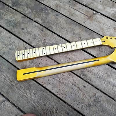 21 Fret Relic Maple Guitar neck nitro vintage tint Strat style guitar neck dowel insert image 1