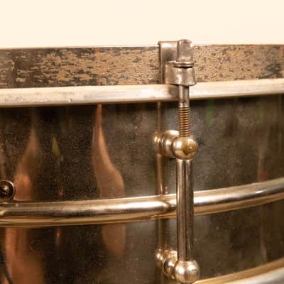 1930s Leedy 5x14 Nickel Over Brass Utility Snare Drum image 7