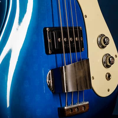 Mosrite 'Custom' Ventures Bass 1966 Metallic Blue Floral image 7