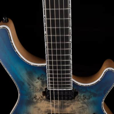 Mayones Regius 4Ever 6 String 3A Grade Eye Poplar Top Jeans Black Three Tone Blue Burst Satine Finish image 5