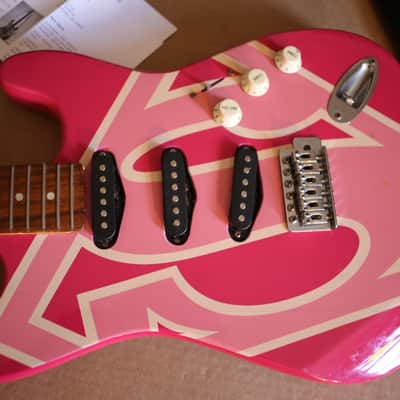 Six Flags Superman/woman Stratocaster Copy (2000s, Pink Relic) image 13