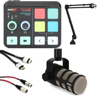 Rode Streamer X Audio Interface and Video Capture Card with PodMic Dynamic Broadcast Microphone Bundle image 2