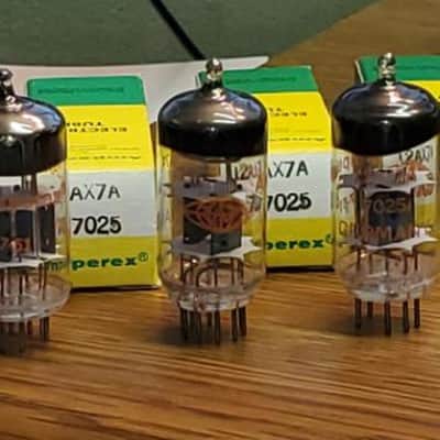 Amperex 12ax7 / 7025 NOS/NIB Military Grade (3) tube lot image 1
