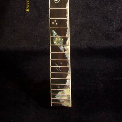 Handcrafted 5 String Banjo Neck, Solid Mahogany & Hard Maple Planet Inlay, Heel Carved, Bruce Wei BN-2022 image 3