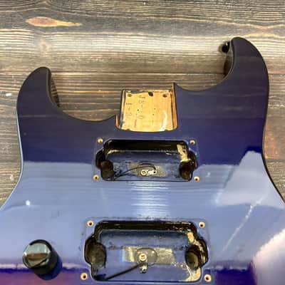 90s Grover Jackson Super Dinky Lefty Body Dark Blue w/Plate Made in Japan image 5