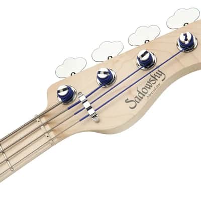 Sadowsky MetroLine 21-Fret Vintage J/J Bass-Swamp Ash Body-4 String-Nirvana Black Transparent Satin image 7