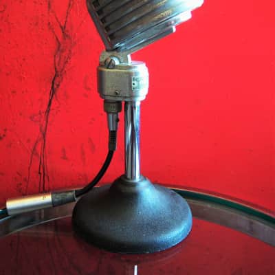Vintage RARE 1940's Turner 34X modified dynamic microphone Satin Chrome with cable # 2 image 1