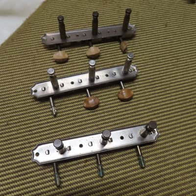 KLUSON 1940's 50's 60's TUNERS 3-side NICKEL SINGLE LINE DELUXE TUNERS BASS SIDE ORIGINAL VINTAGE REPAIR image 1