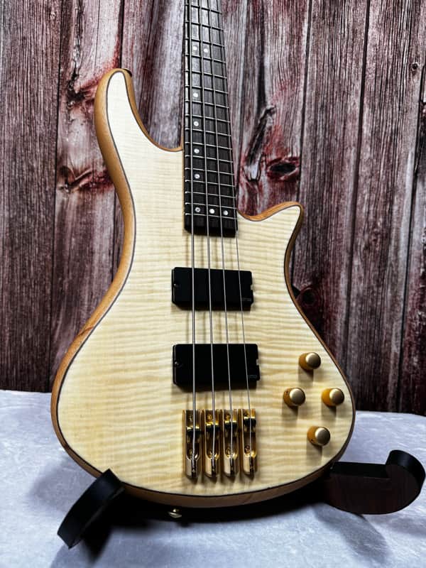 Schecter Stiletto Custom-4 Active 4-String Bass Natural Satin | Reverb