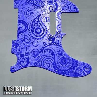 Paisley Telecaster 8 Hole Royal Blue Solid Color Acrylic Pickguard with Standard or Humbucker Cut for Fender American/Mexican Tele Guitar image 3