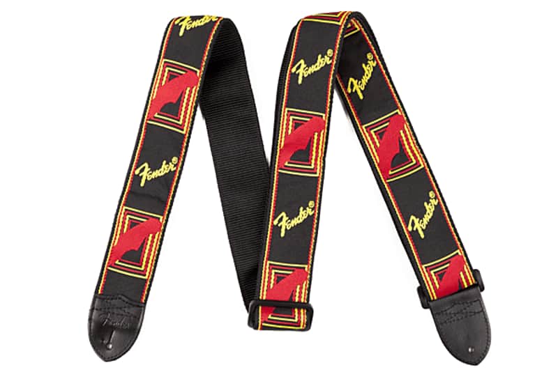 Fender Guitar Strap 2” Monogrammed Strap ( Black / Yellow / red } image 1